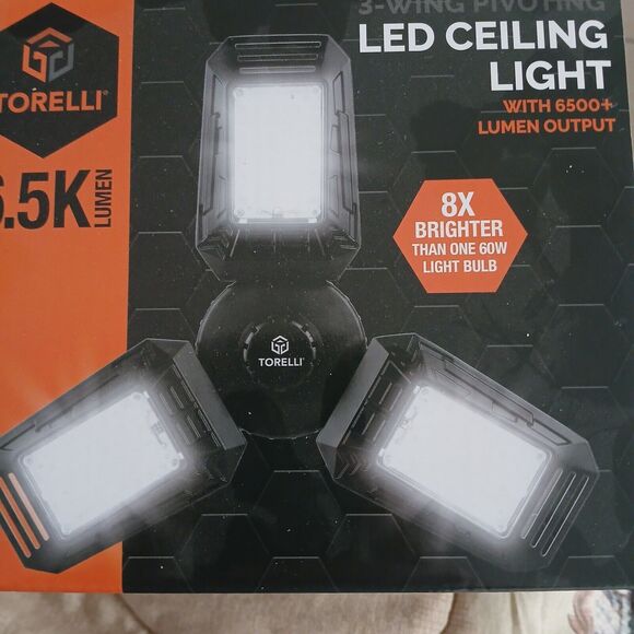 Torelli 3-wing LED CEILING LIGHT With 6500+ Lumen Output New In Box - Picture 1 of 4